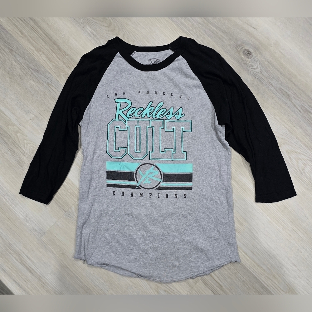 Young & Reckless Los Angeles Reckless Cult Champions baseball raglan T-shirt L